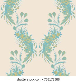 Wallpaper Rapport. Seamless Pattern of Hand Drawn Zentangles. Elements are Scanned and Traced to Vector. Bright Floral Ornament for Textile or Paper.