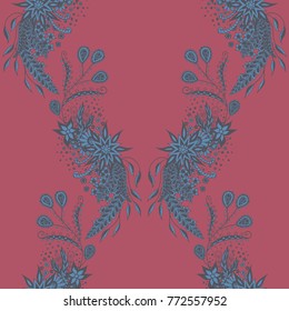 Wallpaper Rapport. Seamless Pattern of Hand Drawn Zentangles. Elements are Scanned and Traced to Vector. Bright Floral Ornament for Textile or Paper.