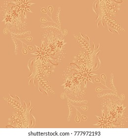 Wallpaper Rapport. Seamless Pattern of Hand Drawn Zentangles. Elements are Scanned and Traced to Vector. Bright Floral Ornament for Textile or Paper.