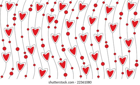 Wallpaper with red hearts