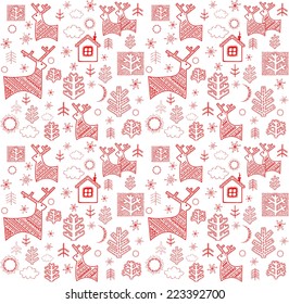 Papel de escritorio con huella de invierno rojo