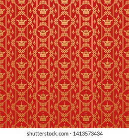 wallpaper, royal, red background for your design - vector image