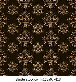 Wallpaper seamless golden pattern on dark background