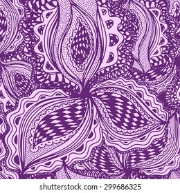 Wallpaper seamless pattern with abstract floral chess element for decorative design.