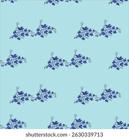 Wallpaper seamless pattern background blue baby blue flower pattern dark blue fresh calm and modern vector pattern