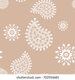 Wallpaper seamless pattern. Brown ornamental colored background. Vector illustration