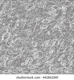 Wallpaper seamless pattern. Calligraphy alphabet typeset lettering. Large Letters. Hand drawn construction sketch of ABC letters in old fashion vintage style.