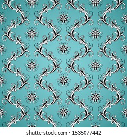 Wallpaper seamless pattern on blue background