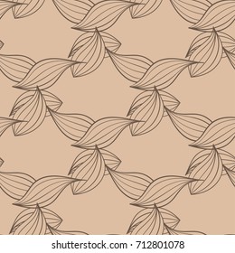 Wallpaper seamless pattern. Ornamental brown beige background. Vector illustration