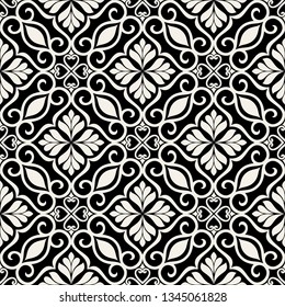 Wallpaper seamless pattern. Ornamental floral elements background. Vector illustration