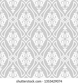 Wallpaper seamless pattern. Ornamental floral elements background. Vector illustration
