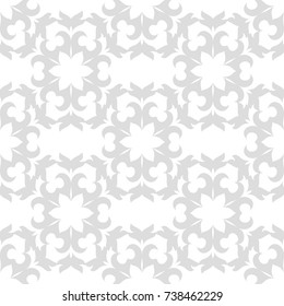 Wallpaper seamless pattern. Ornamental gray and white background. Vector illustration