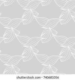 Wallpaper seamless pattern. Ornamental gray and white background. Vector illustration
