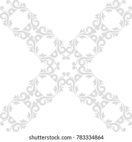 Wallpaper seamless pattern. Ornamental gray and white background. Vector illustration