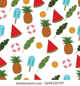 Wallpaper seamless pattern summer. Tropical summer seamless pattern. summer background