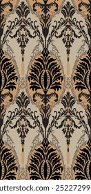 Papel de parede perfeito pattern.Classic style.Design com elemento clássico no bege, fundo dourado.Design é perfeito para adicionar ao papel de parede, decorativo, tecido, têxtil, fundo e roupas.