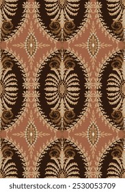 Papel de parede perfeita pattern.Classic, luxo style.Design com elemento clássico na cor marrom escuro background.Design é perfeito para adicionar ao papel de parede, decorativo, tecido, têxtil, fundo e roupas.