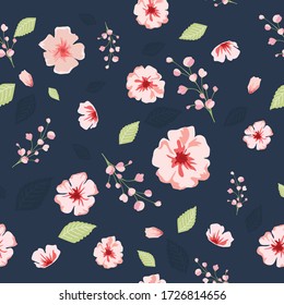 wallpaper seamless vintage flower pattern on brown background