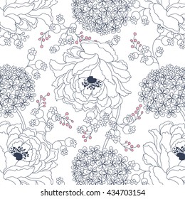 wallpaper seamless vintage pink flower pattern 