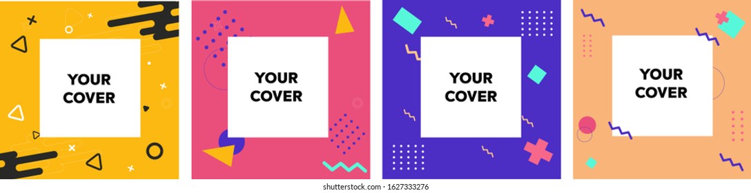 Wallpaper set of abstrack and line colorful theme