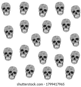 Wallpaper with skulls. Decorative seamless skull Wallpaper. Background with skulls
