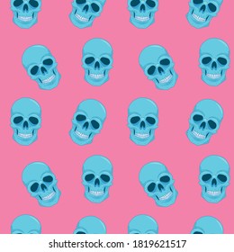 wallpaper with skulls on a pink background
