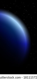 Wallpaper for smartphone. Space. Planet. Night sky with stars. Vector illustration.