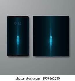 Fondo de escritorio para smartphone o tablet. Conectar palmas concentrando energía. Ilustración vectorial.