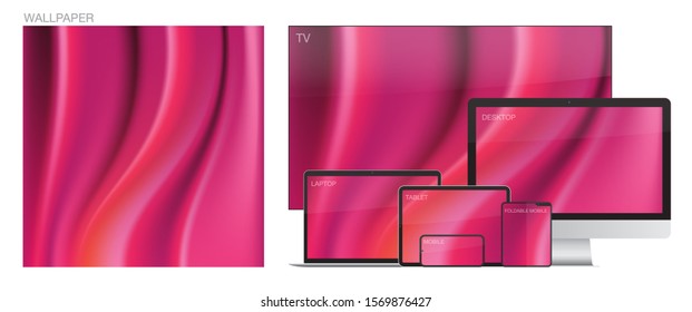 Wallpaper for smartphone tablet laptop desktopcomputer or tv for a background or cover with the Mesh color gradient Background Blurred colorful design template. Vector illustration. EPS 10 - Vector