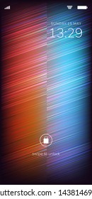 Wallpaper for smartphone ,with glow colors and lines,battery indicator,network and touchscreen button