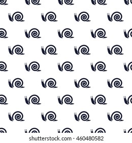 Wallpaper with snails. Seamless vector pattern