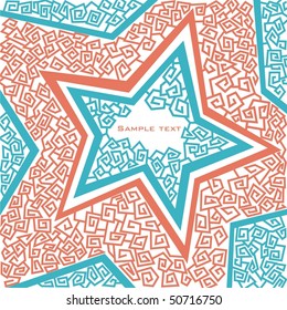 wallpaper with star and patterns. Vector illustration.