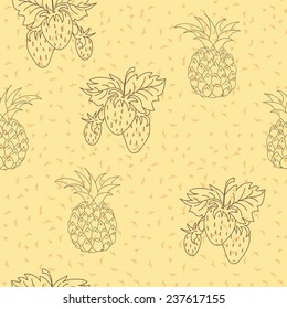 wallpaper with strawberries and pineapple