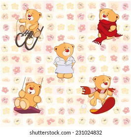 wallpaper with stuffed bear cubs 