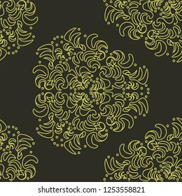 Wallpaper in the style of Baroque, damask. A seamless vector background.