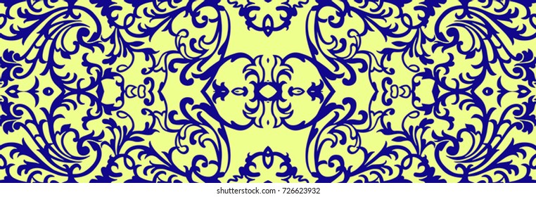 Wallpaper in the style of Baroque. Floral pattern. Vector background.