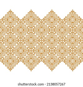 Wallpaper in the style of Baroque. Modern vector background. White and gold floral ornament. Graphic pattern for fabric, wallpaper, packaging. Ornate Damask flower ornament