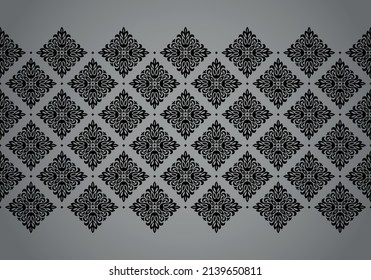 Wallpaper in the style of Baroque. Modern vector background. Black and gray floral ornament. Graphic pattern for fabric, wallpaper, packaging. Ornate Damask flower ornament