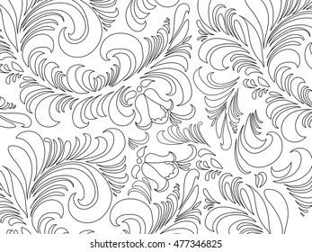 Wallpaper in the style of Baroque. A pattern vector background. Floral ornament