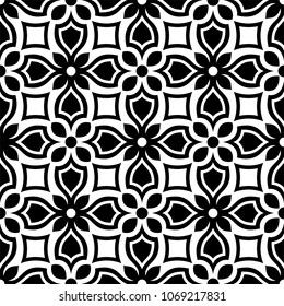 Wallpaper in the style of Baroque. A seamless background. Black and white Floral ornament.