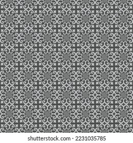Papel de escritorio de estilo barroco. Un fondo impecable. Textura gris y blanca. Ornamento floral. Patrón gráfico.