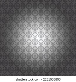 Papel de escritorio de estilo barroco. Un fondo impecable. Textura gris y blanca. Ornamento floral. Patrón gráfico.