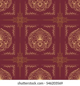 Wallpaper in the Style of Baroque. Seamless Pattern. Elegant Luxury Texture for Textile, Wallpapers, Backgrounds and Wrapping.