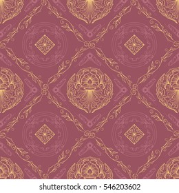 Wallpaper in the Style of Baroque. Seamless Pattern. Elegant Luxury Texture for Textile, Wallpapers, Backgrounds and Wrapping.