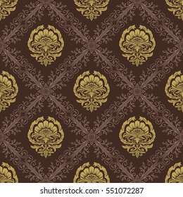 Wallpaper in the Style of Baroque. Seamless Pattern. Elegant Luxury Texture for Textile, Wallpapers, Backgrounds and Wrapping.