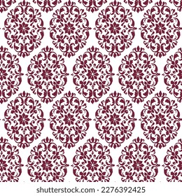 Wallpaper in the style of Baroque. A seamless pink background.Oriental classic golden pattern. Seamless abstract background