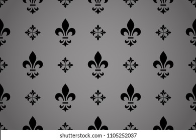 Wallpaper in the style of Baroque. A seamless vector background. Black floral ornament. Graphic pattern for fabric, wallpaper, packaging. Ornate Damask flower ornament