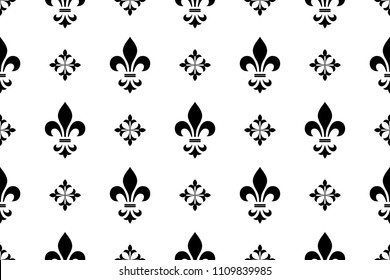 Wallpaper in the style of Baroque. A seamless vector background. White and black floral ornament. Graphic pattern for fabric, wallpaper, packaging. Ornate Damask flower ornament