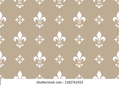 Wallpaper in the style of Baroque. Seamless vector background. White and beige floral ornament. Graphic pattern for fabric, wallpaper, packaging. Ornate Damask flower ornament