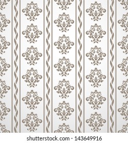 Wallpaper in the style of Baroque. A seamless vector background. Damask floral pattern.